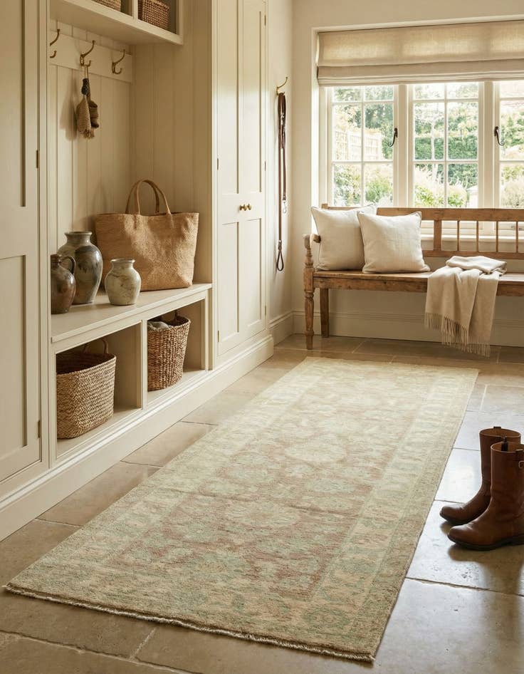 Detail image of 2' 8 x 9' 9  Hand Knotted Peshawar Ziegler Runner Rug