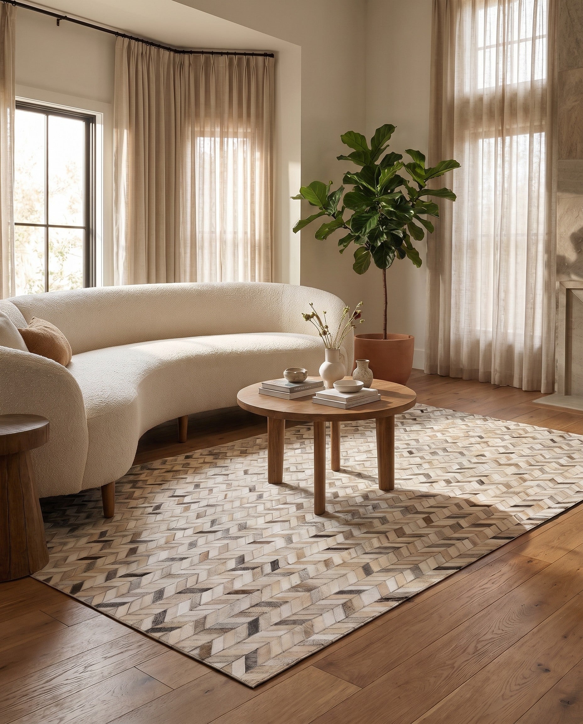 4' 8 x 6' 7 Cowhide Stocks Rug