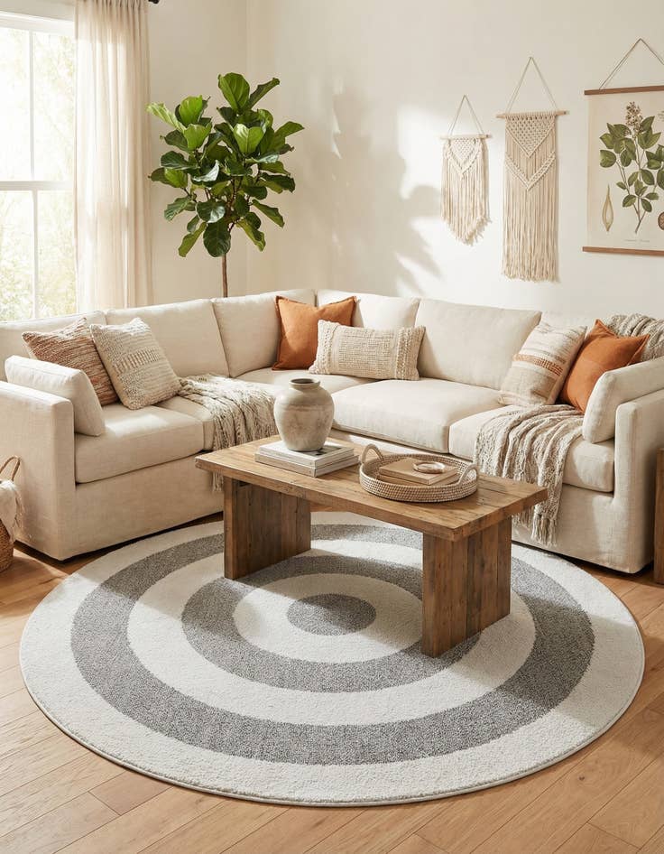 Detail image of 7' 10 x 7' 10 Boho Round Rug