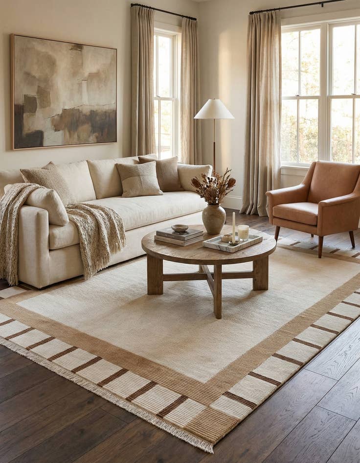 Detail image of 6' 11 x 9' 6  Hand Knotted Darya Wool Rug