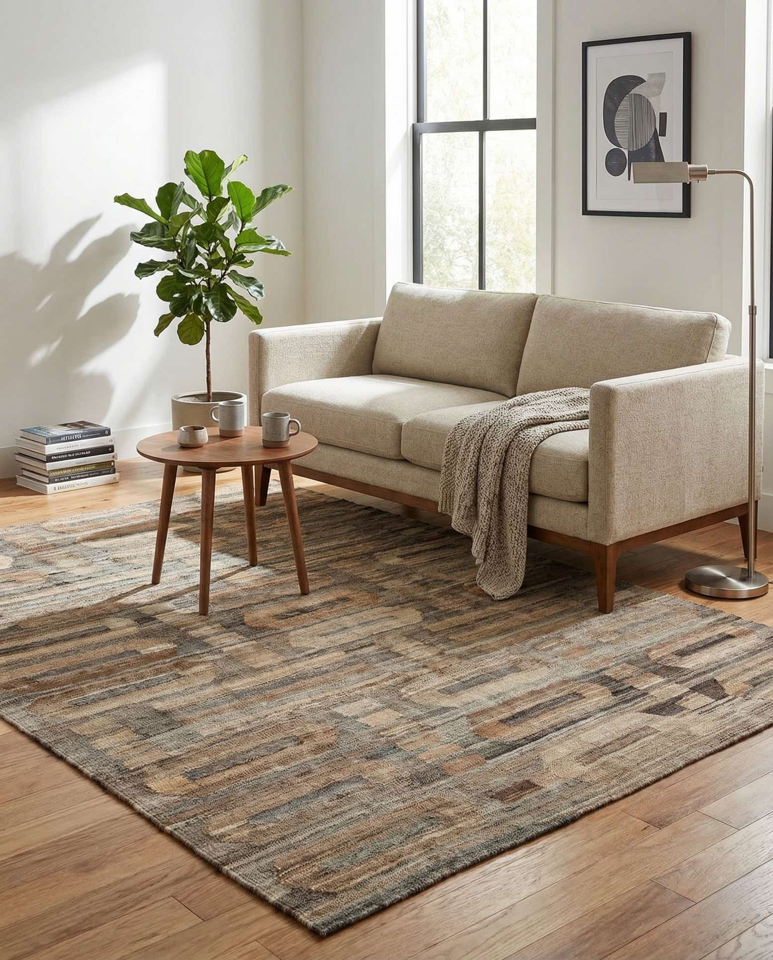 5' x 6' 6 Hand Woven Kilim Modern Wool Rug