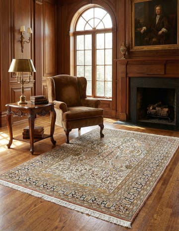 3' 10 x 6' 7 Kashmir Wool Rug