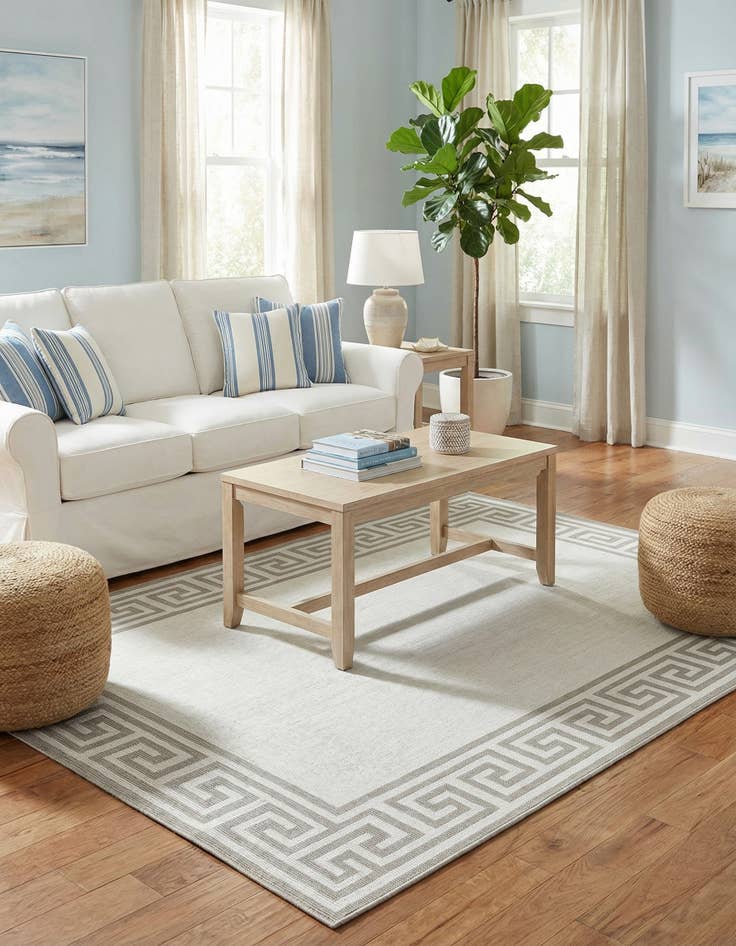 Detail image of 4' x 6'  Washable Coastal Indoor / Outdoor Rug