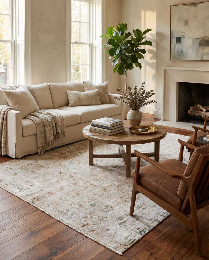 4' 10 x 8' Hand Knotted Ultra Vintage Persian Wool Rug