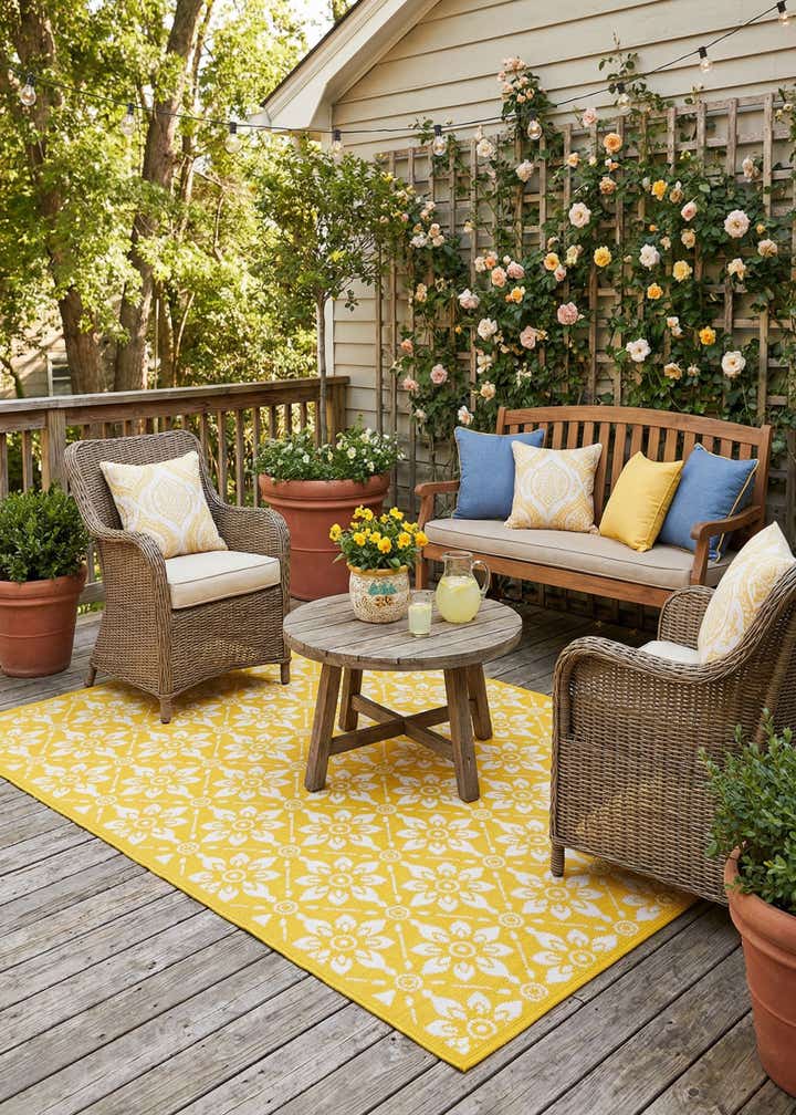 5' x 8' Easy-Clean Trellis Indoor / Outdoor Rug