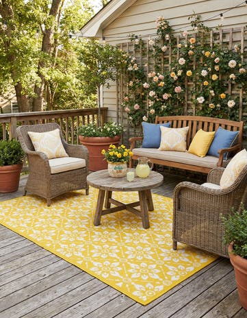 5' x 8' Easy-Clean Lattice Indoor / Outdoor Rug