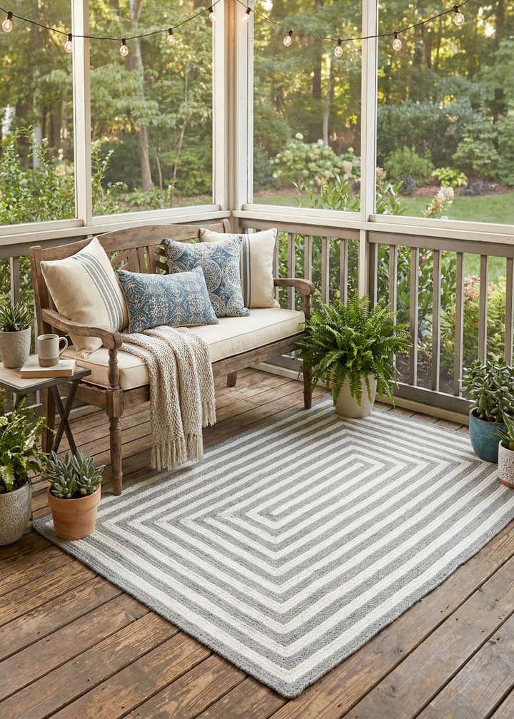 4' 1 x 6' 1 Easy-Clean Eco Verse Washable Indoor / Outdoor Rug
