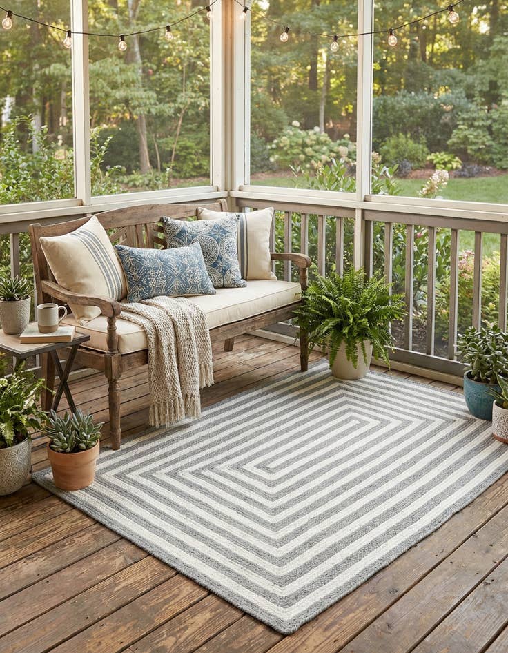 Detail image of  4' 1 x 6' 1  Hand Woven Eco Verse   Washable Indoor / Outdoor Rug