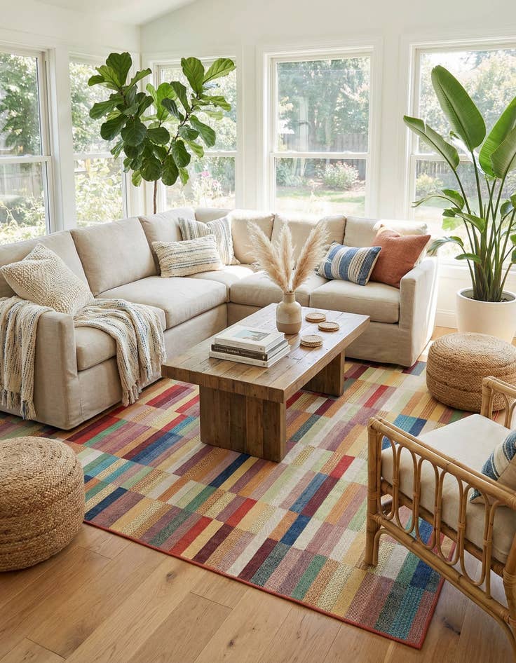 Detail image of 9' x 12' Easy-Clean Baja Indoor / Outdoor Rug