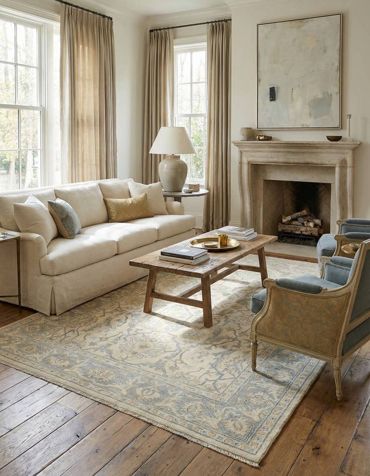 Detail image of 6' x 8' 10  Hand Knotted Oushak Rug