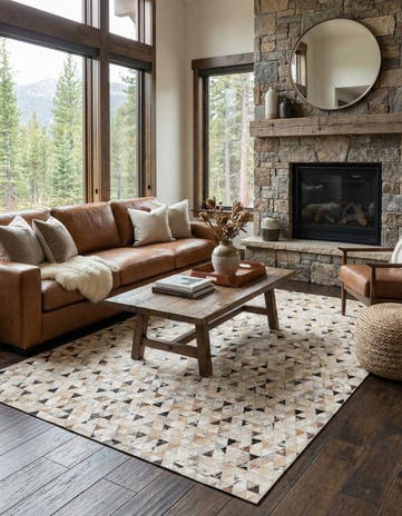 5' 2 x 7' 7 Cowhide Stocks Rug