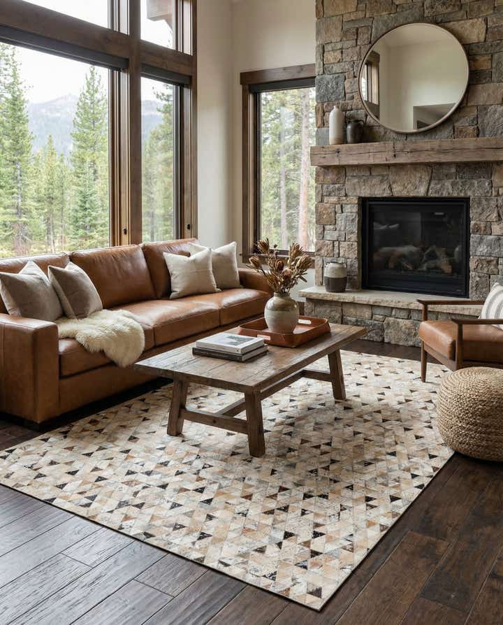 5' 2 x 7' 7 Cowhide Stocks Rug