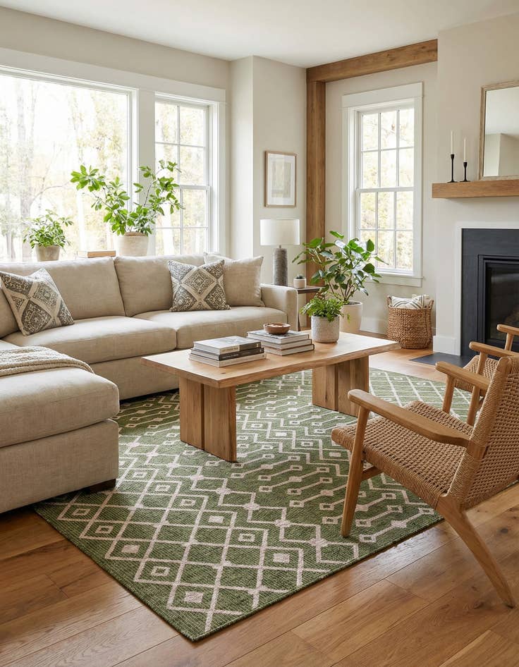 Detail image of 7' x 10'  Washable Trellis Indoor / Outdoor Rug