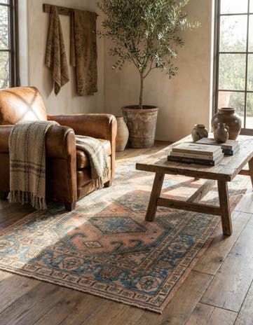3' 5 x 6' 2 Hand Knotted Ultra Vintage Persian Wool Rug