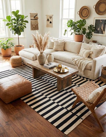 5' 8 x 8' Hand Woven Kilim Modern Wool Rug