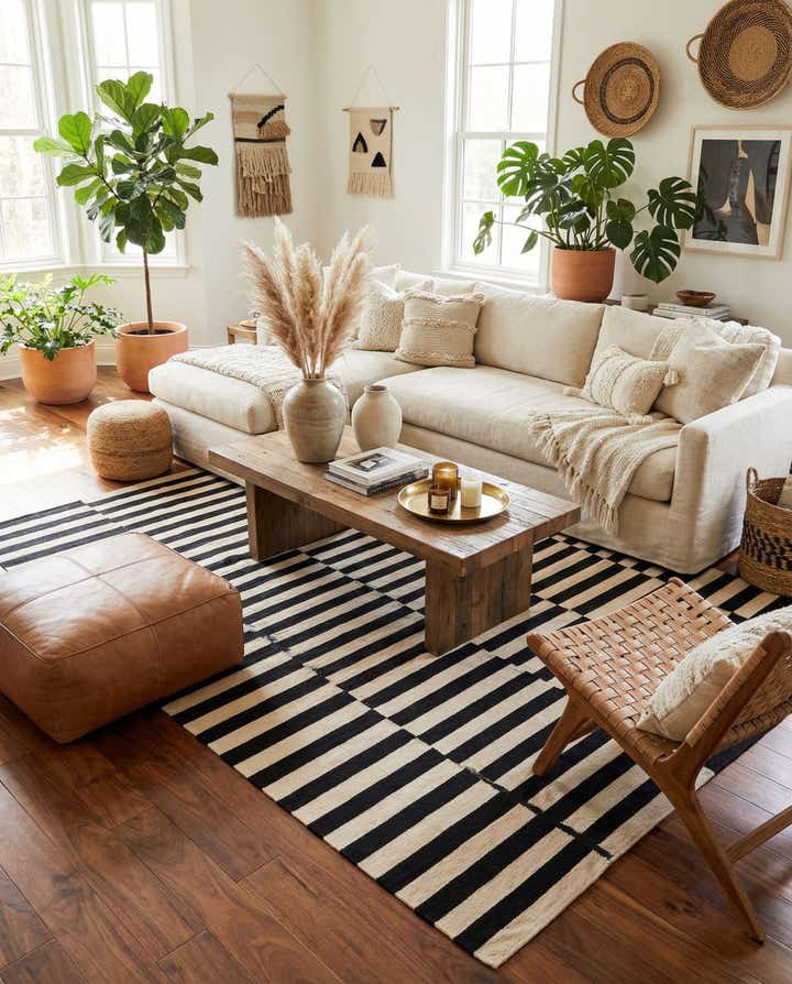 5' 8 x 8' Hand Woven Kilim Modern Wool Rug