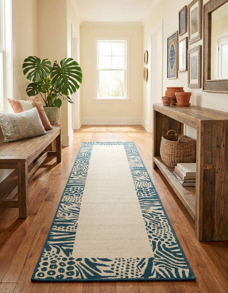 Detail image of  2' 7 x 10'  Washable Safari Indoor / Outdoor Runner Rug