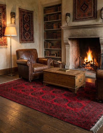 6' 7 x 9' 8 Hand Knotted Balouch Persian Wool Rug