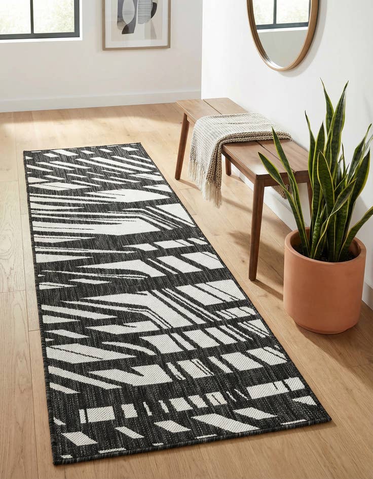 Detail image of 2' x 5' 3 Easy-Clean Modern Indoor / Outdoor Runner Rug