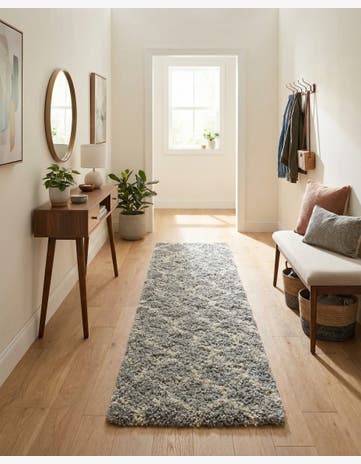 2' 7 x 10' Trellis Shag Runner Rug