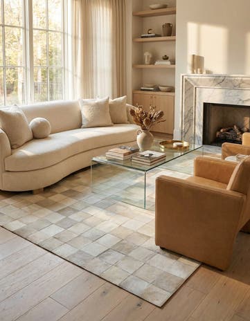 5' x 7' 9 Cowhide Leather Rug