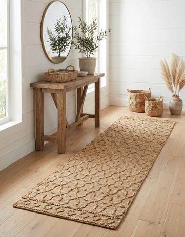 2' 7 x 12' Hand Woven Larsa Jute Runner Rug