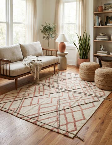5' 9 x 7' 8 Hand Knotted Moroccan Wool Rug