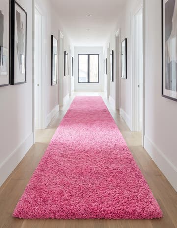 2' 7 x 16' 5 Solid Shag Runner Rug