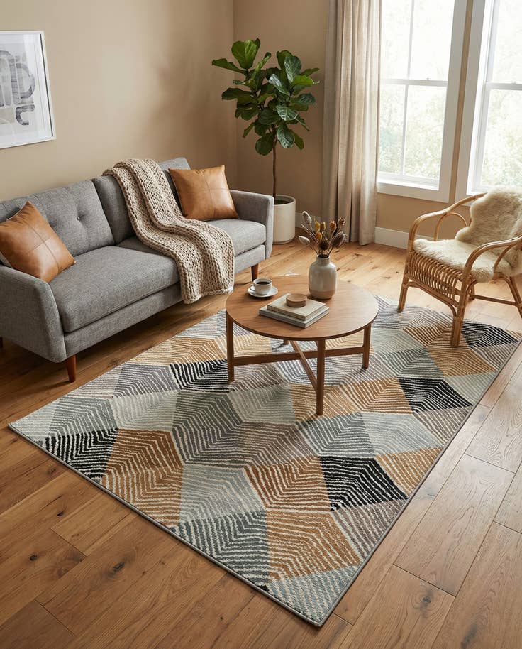 Detail image of 5' x 8' Easy-Clean Modern Indoor / Outdoor Rug