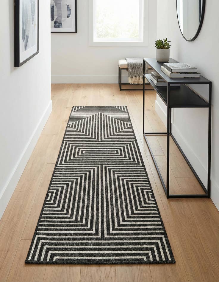 Detail image of  2' x 6'  Washable Modern Indoor / Outdoor Runner Rug