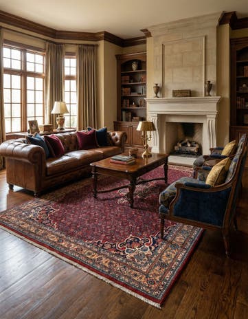 7' x 10' 8 Sarouk Wool Rug