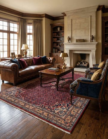 7' x 10' 8 Sarouk Wool Rug