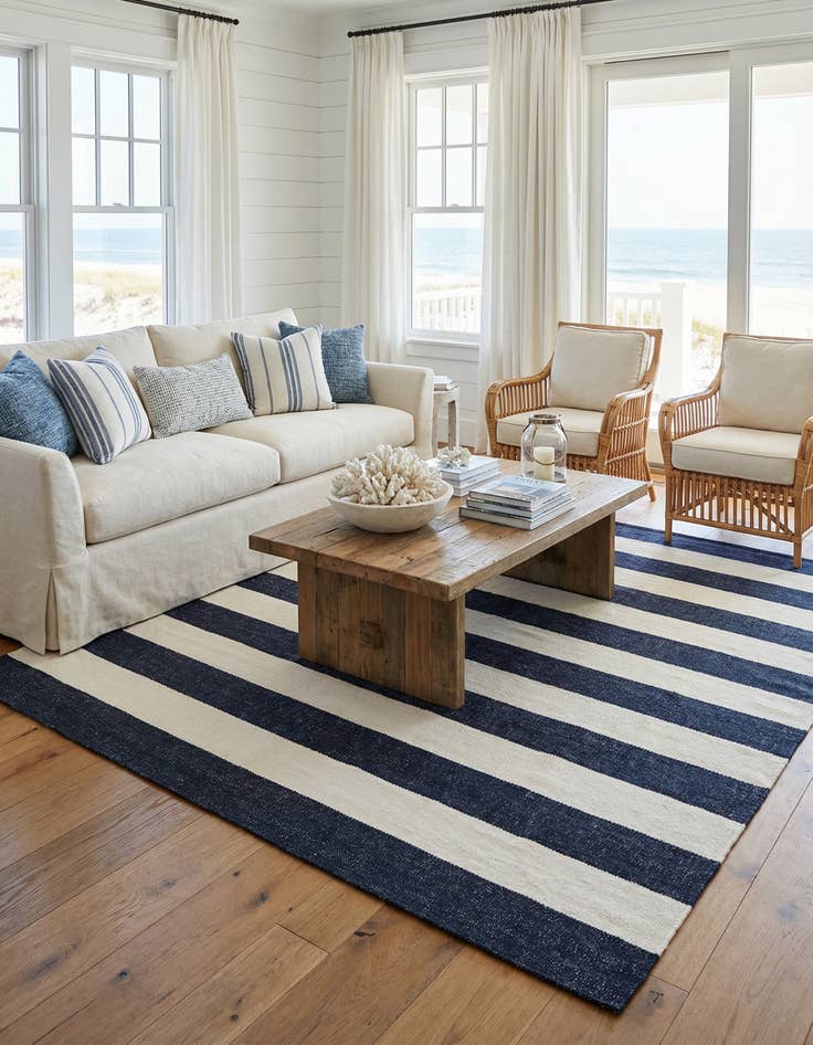 Detail image of 7' 10 x 10'  Hand Woven Jill Zarin Hamptons Rug