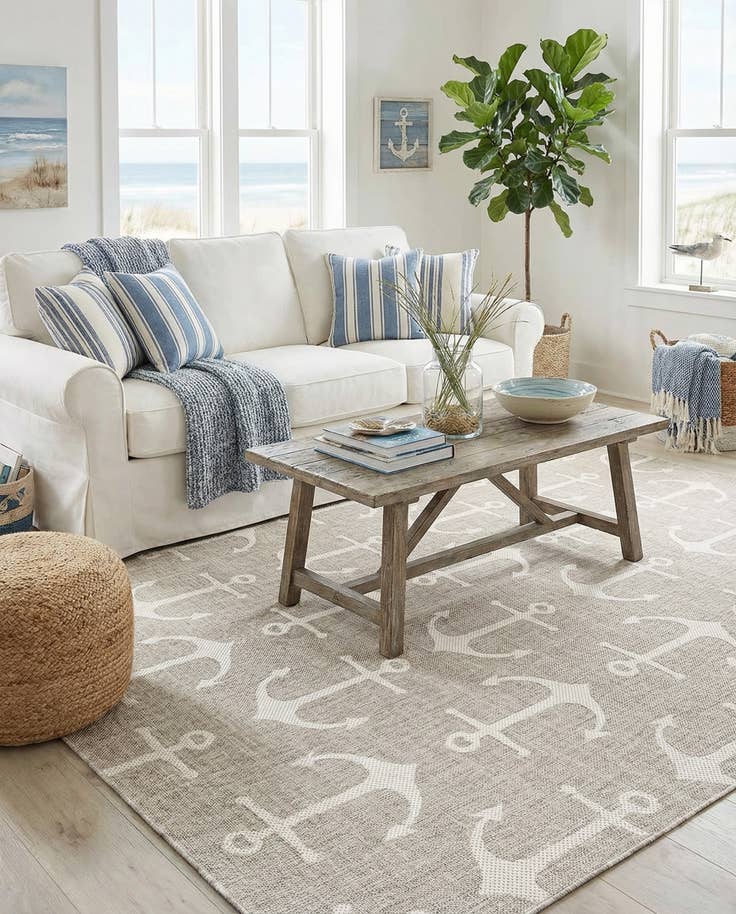 Detail image of 7' x 10' Easy-Clean Coastal Indoor / Outdoor Rug