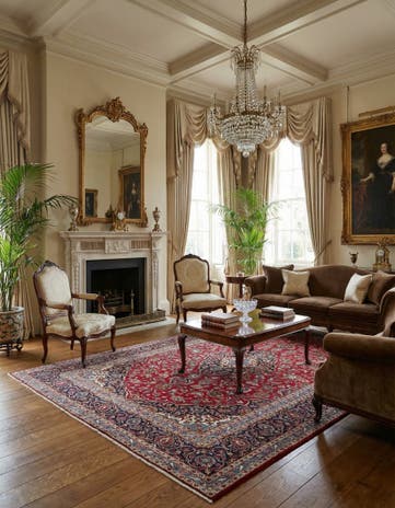 9' 9 x 13' 8 Hand Knotted Kashan Persian Wool Rug