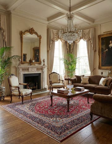 9' 9 x 13' 8 Hand Knotted Kashan Persian Wool Rug