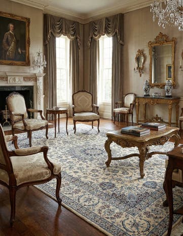 6' 8 x 10' 4 Hand Knotted Nain Rug