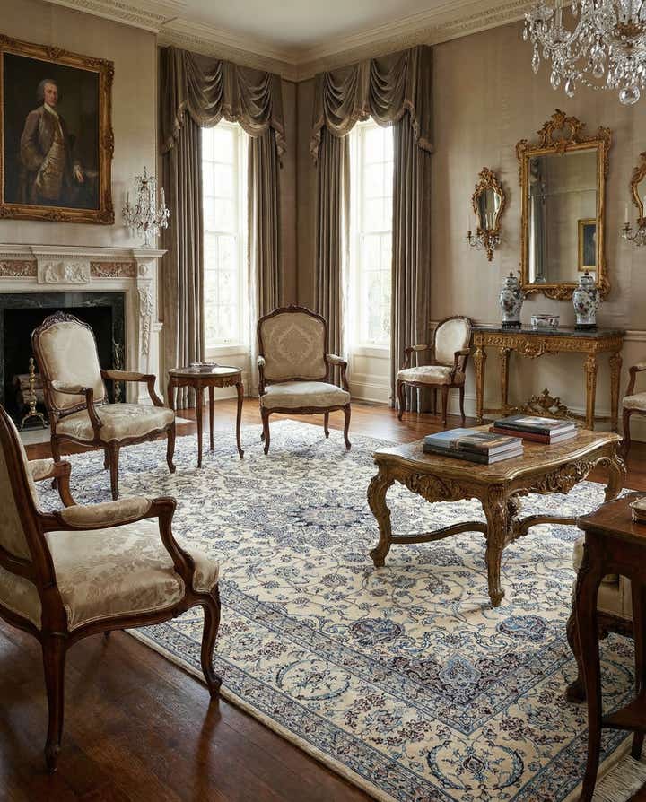 6' 8 x 10' 4 Hand Knotted Nain Rug
