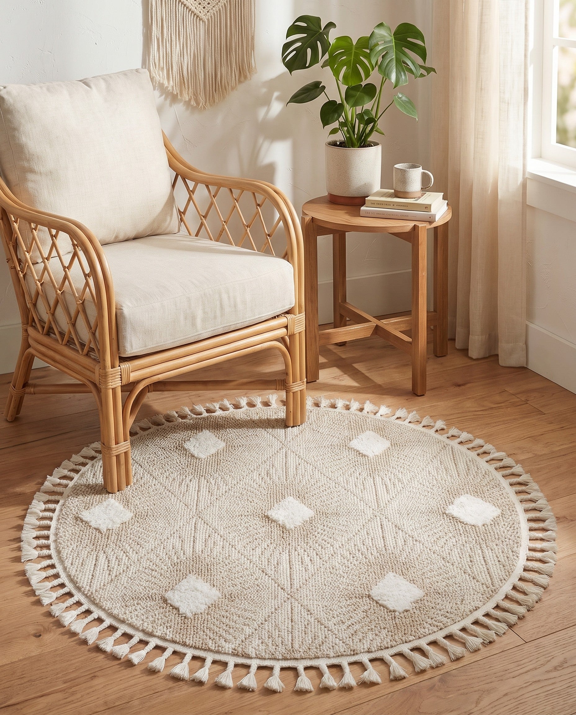 3' 3 x 3' 3 Boho Round Rug