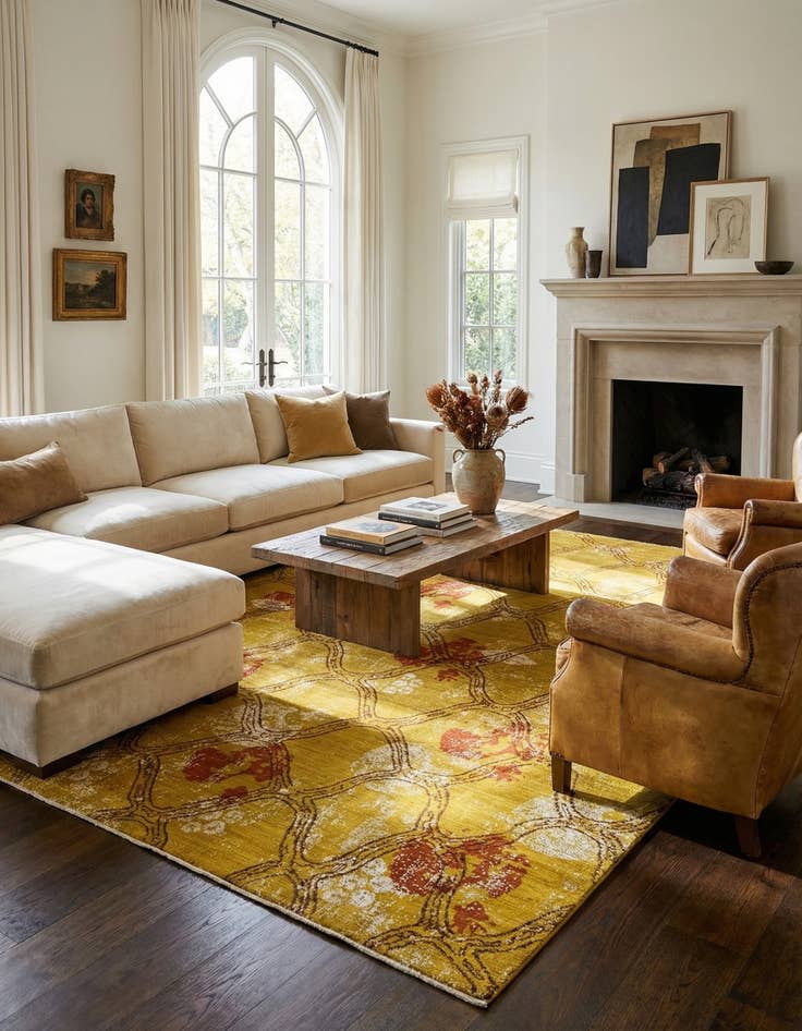 Detail image of 6' 7 x 10'  Hand Knotted Anar Rug