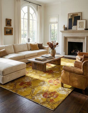 6' 7 x 10' Hand Knotted Anar Rug
