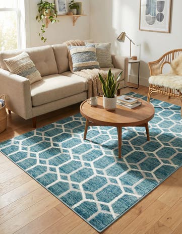 4' x 6' Lattice Trellis Rug