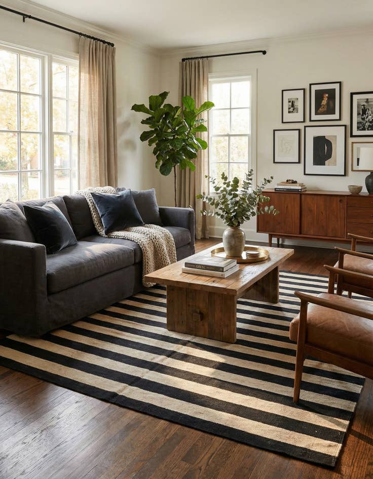 Detail image of 5' 9 x 7' 8  Hand Woven Kilim Modern Wool Rug