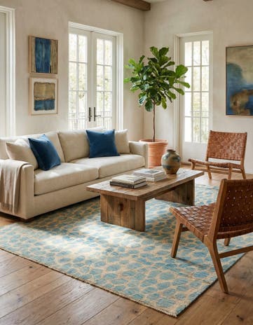 6' 6 x 9' 9 Hand Knotted Darya Wool Rug