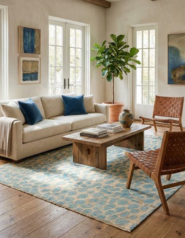 6' 6 x 9' 9 Hand Knotted Darya Wool Rug