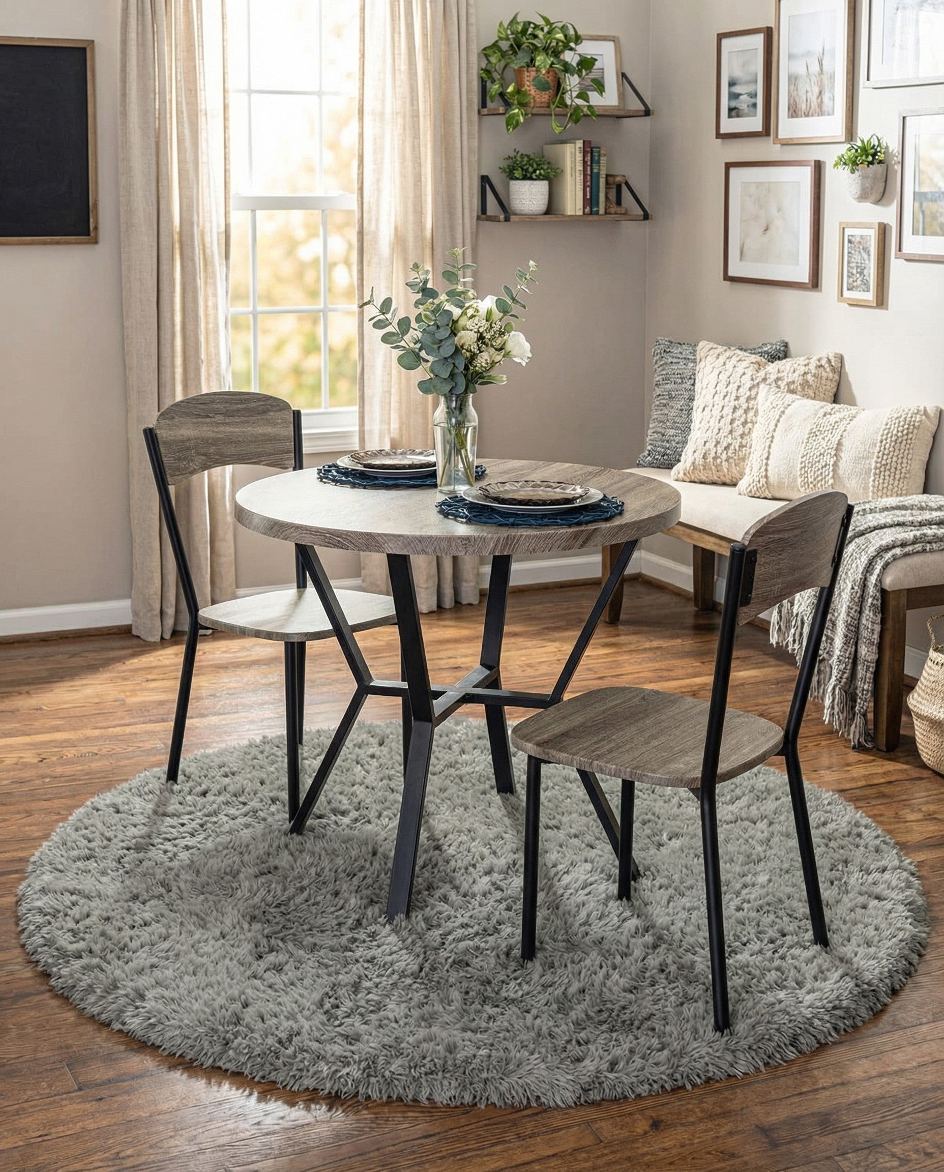  4' x 4' Infinity Shag Round Rug