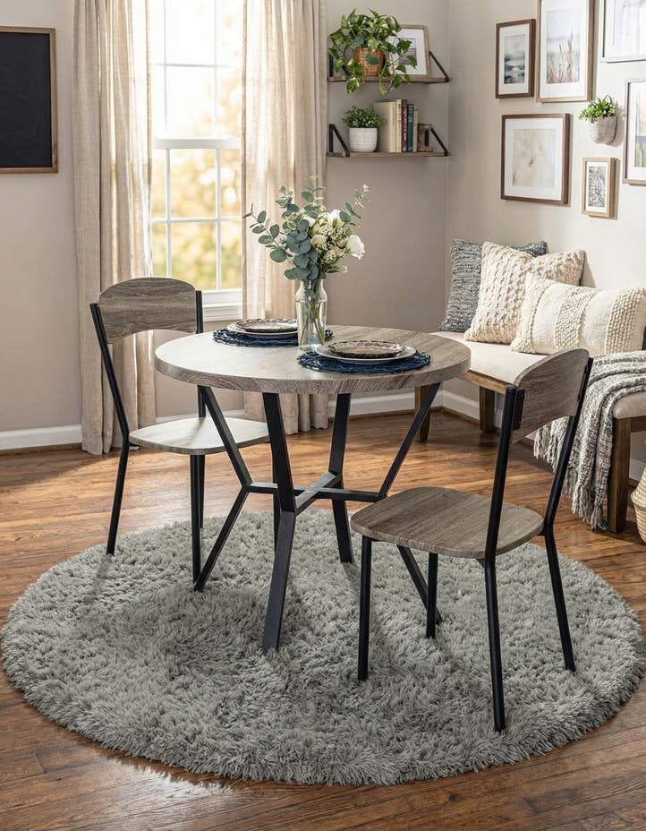 4' x 4' Infinity Shag Round Rug