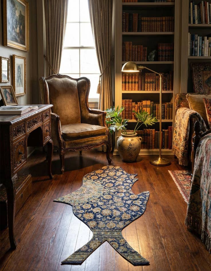 Detail image of  4' 2 x 6' 9  Hand Knotted Ultra Vintage Persian Wool Rug