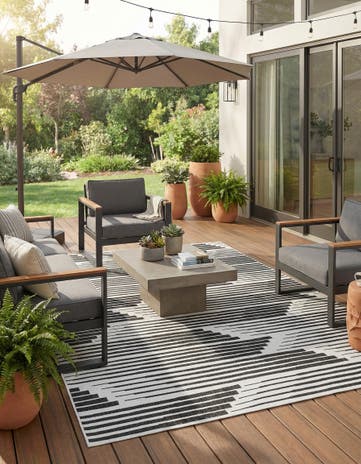 7' x 10' Easy-Clean Modern Indoor / Outdoor Rug