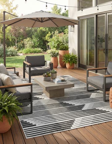 7' x 10' Easy-Clean Modern Indoor / Outdoor Rug